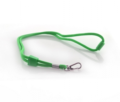 Snur textil Lanyard, Office box, rotund, verde, 0.5 x 90 cm
